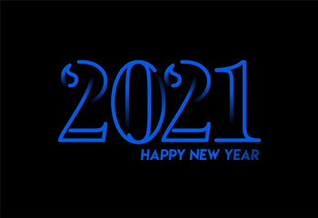 Fototapeta na wymiar Happy New Year 2021 Text Typography Design poster, Vector illustration.