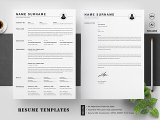 Resume Template Layout with Cover Letter