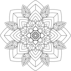 Easy Mandala coloring book simple and basic for beginners, seniors and children. Set of Mehndi flower pattern for Henna drawing and tattoo. Decoration in ethnic oriental, Indian style.