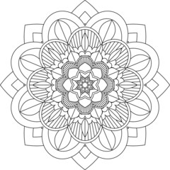 Easy Mandala coloring book simple and basic for beginners, seniors and children. Set of Mehndi flower pattern for Henna drawing and tattoo. Decoration in ethnic oriental, Indian style.