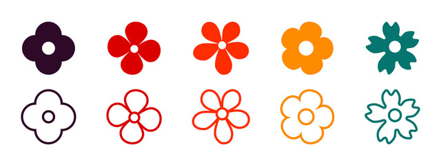 Fototapeta na wymiar Flowers vector icons. Flower icon. Flowers isolated. Flowers in modern simple flat style. Vector illustration