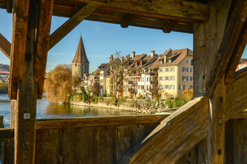 The historical town of Bremgarten on
