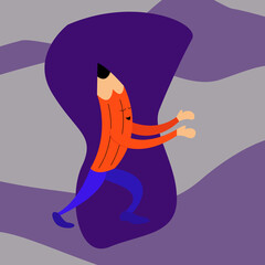 Mr Pencil running to hug someone