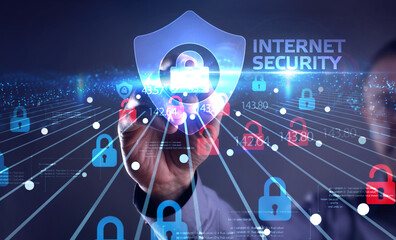 Cyber security data protection business technology privacy concept. Internet security