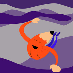 Mr Pencil Smiling Flying Over Clouds