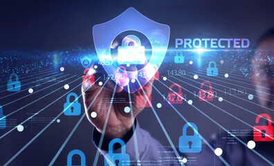 Cyber security data protection business technology privacy concept.