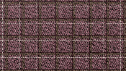 Background checkered weave pattern with pink, white and brown color. Checkered twill. 3D-rendering