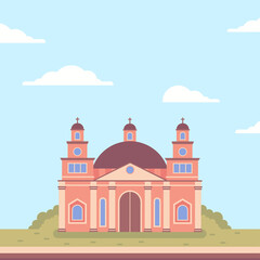 Chruch Building Flat Vector
