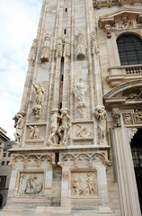 Fototapeta na wymiar Cathedral of Milan (Duomo di Milano) one of the largest catholic churches in the world. Milan Italy