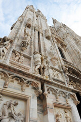 Cathedral of Milan (Duomo di Milano) one of the largest catholic churches in the world. Milan Italy