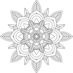 Easy Mandala coloring book simple and basic for beginners, seniors and children. Set of Mehndi flower pattern for Henna drawing and tattoo. Decoration in ethnic oriental, Indian style.