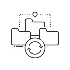File network icon, linear isolated illustration, thin line vector, web design sign, outline concept symbol with editable stroke on white background.