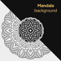 Luxury mandala background. Background with Arabesque Pattern, Ornamental Background . Wedding card, Cover. Vector