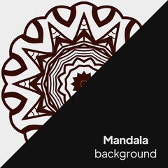 invitation with mandala design element. Square invite template. Luxury floral weave pattern. vector illustration