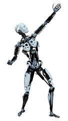 3D Rendering Male Robot on White