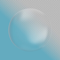 Realistic transparent ball. Isolated vector object on transparent background.