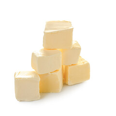 Tasty fresh butter on white background