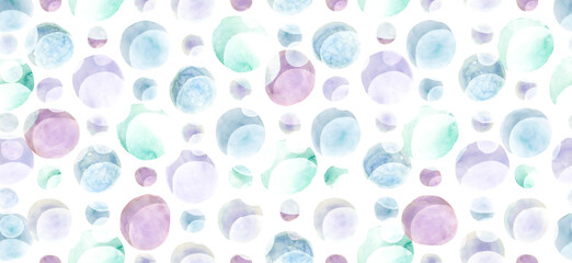 Blue Watercolour Ball Background. Seamless 
