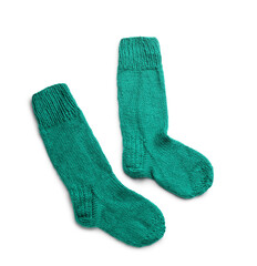 Warm socks on white background
