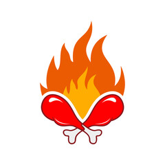 hot spicy chicken logo icon