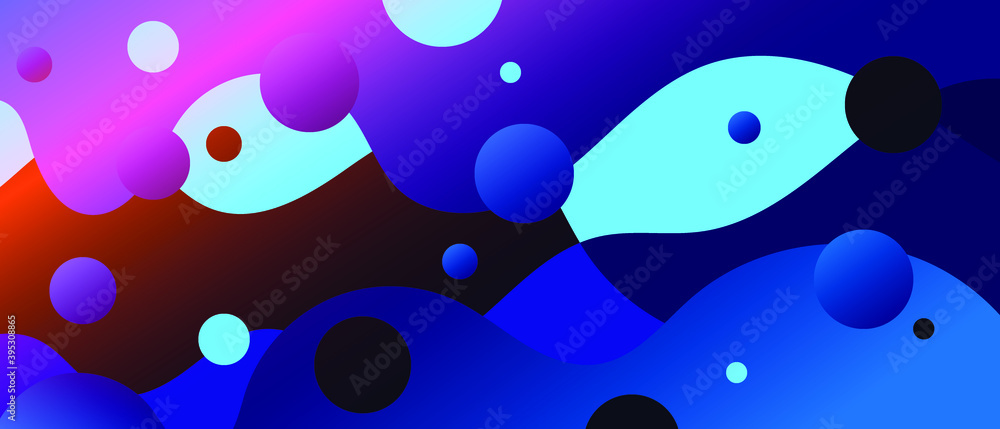 Poster liquid color background design. blue elements with fluid gradient. dynamic shapes composition. eps10