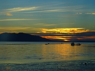 North America, United States, Washington State, sunset over the Pacific Ocean