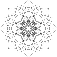 Easy Mandala coloring book simple and basic for beginners, seniors and children. Set of Mehndi flower pattern for Henna drawing and tattoo. Decoration in ethnic oriental, Indian style.