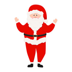 Cute Santa Claus isolated on white background. Vector illustration.