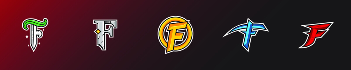 Set of initial sport/esport logo design © yzor.std