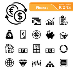 Finance & Investment Icons (editable vector)