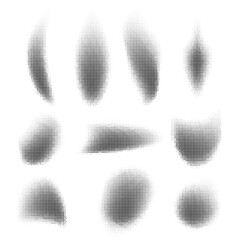 Halftone Pattern. Set of Dots. Dotted Texture on White Background. Overlay Grunge Template. Distress Linear Design. Fade Monochrome Points. Pop Art Backdrop.