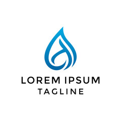 Initial AT Liquid Logo Design Template