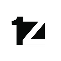 1z 1 z initial letter and number with negative space logo vector icon design isolated background