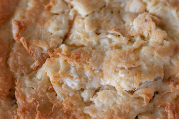 Closeup Thai style Crab Omelette ready to serve for background.