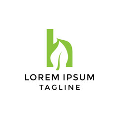 Initial H Leaf Logo Design Template