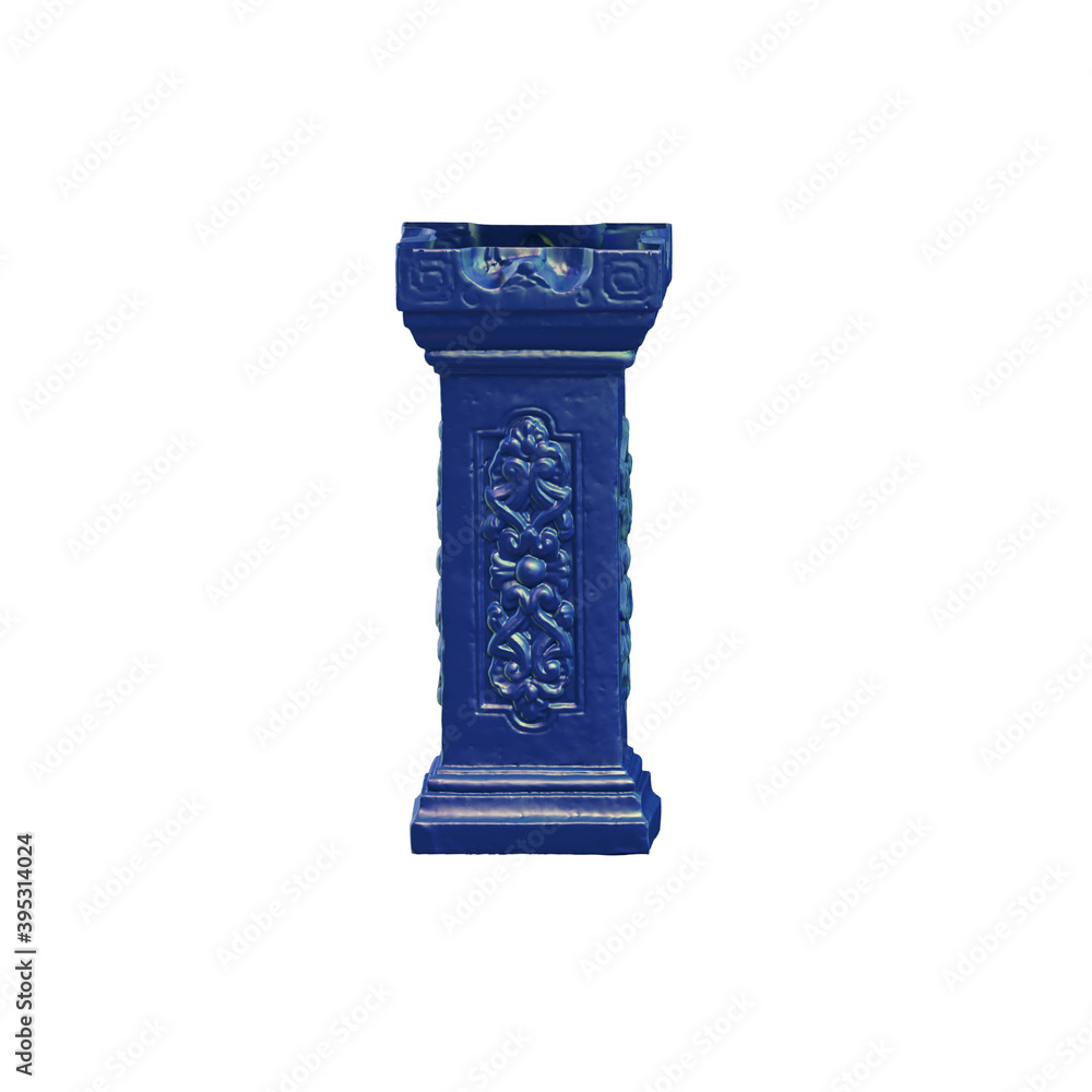 Fototapete a collection of sculptures made in neon style on a black background for your design ideas. 3d render