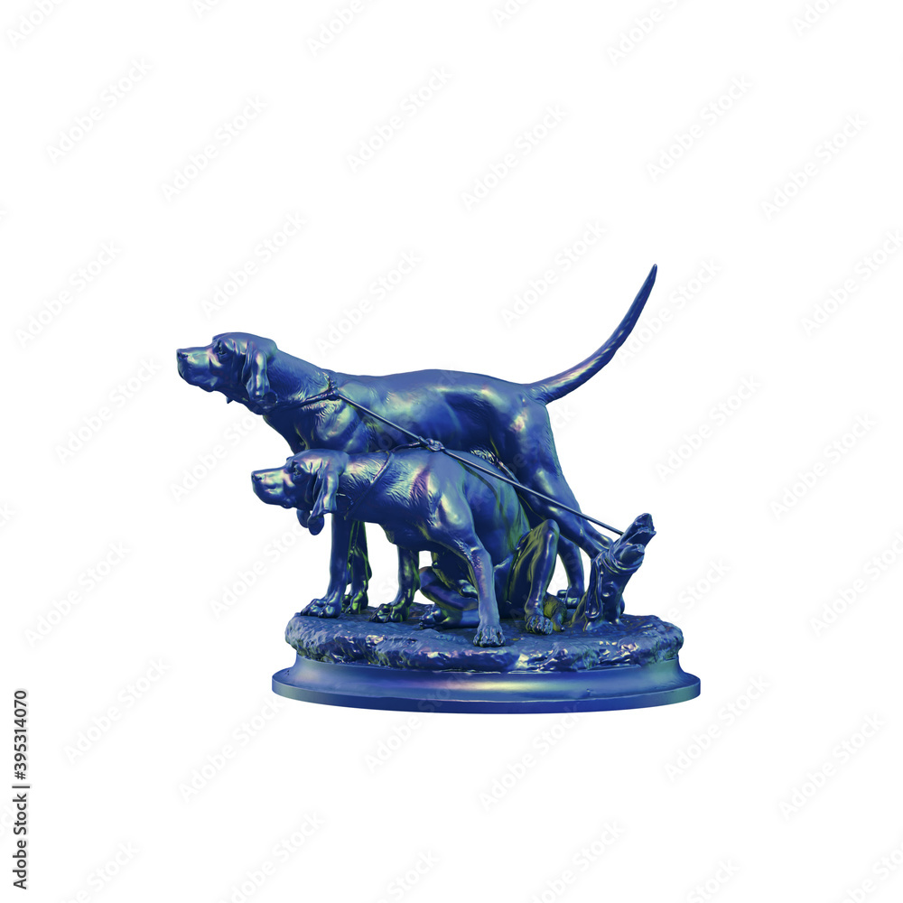 Fototapete a collection of sculptures made in neon style on a black background for your design ideas. 3d render