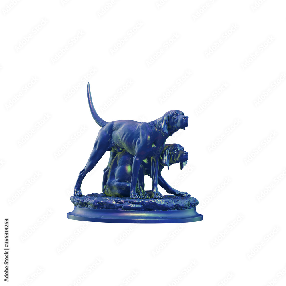 Fototapete a collection of sculptures made in neon style on a black background for your design ideas. 3d render