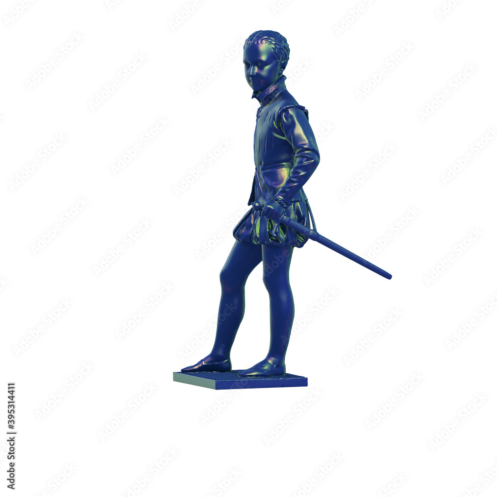 Fototapete a collection of sculptures made in neon style on a black background for your design ideas. 3d render