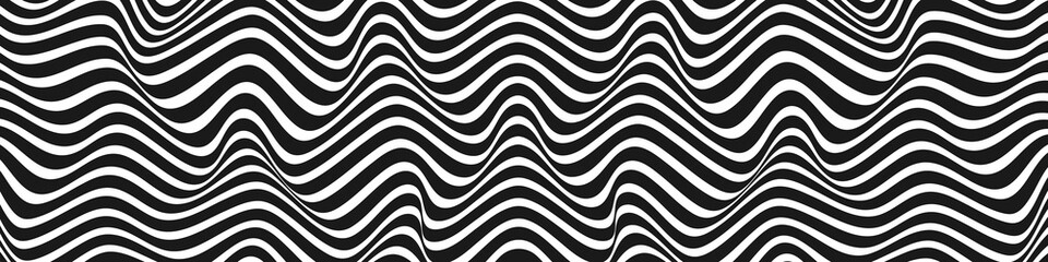 Wave Lines. Waves Stripes Pattern. Abstract geometric background. Abstract Black Waves Background. Vector illustration