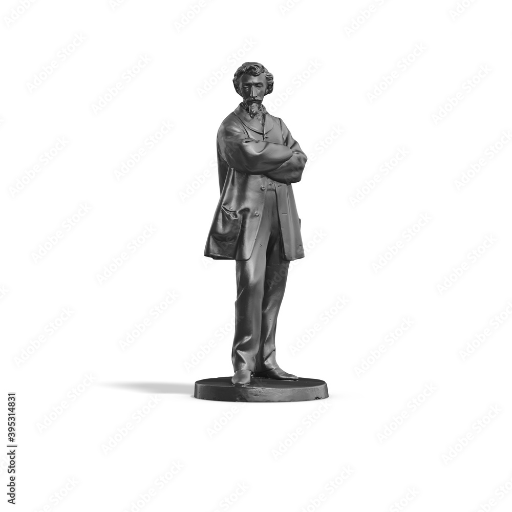 Fototapete a collection of sculptures made in neon style on a black background for your design ideas. 3d render