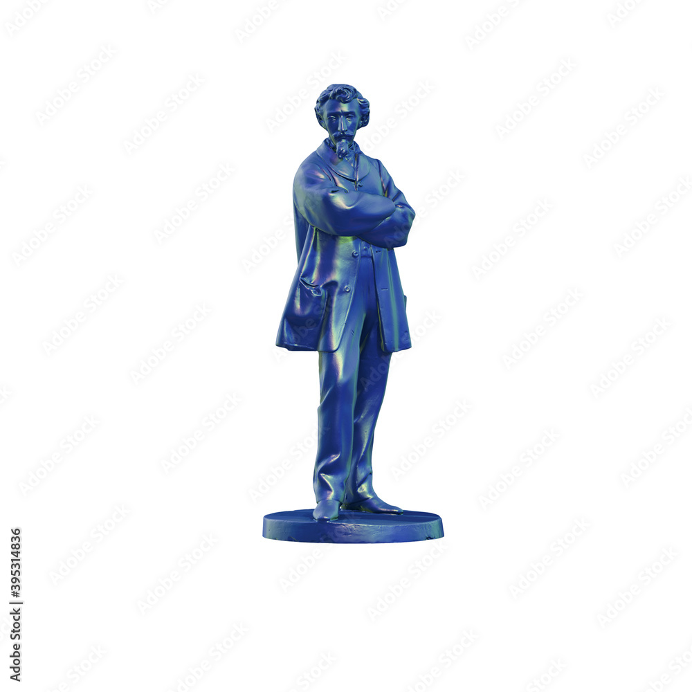 Fototapete a collection of sculptures made in neon style on a black background for your design ideas. 3d render