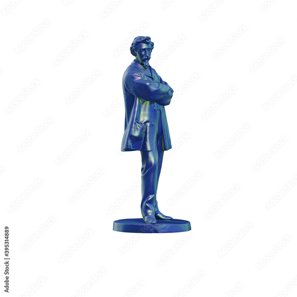Fototapete a collection of sculptures made in neon style on a black background for your design ideas. 3d render