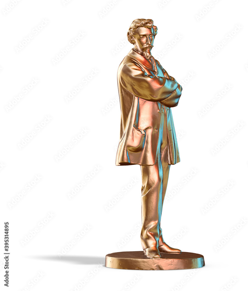 Fototapete a collection of sculptures made in neon style on a black background for your design ideas. 3d render