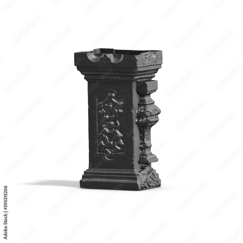 Fototapete a collection of sculptures made in neon style on a black background for your design ideas. 3d render