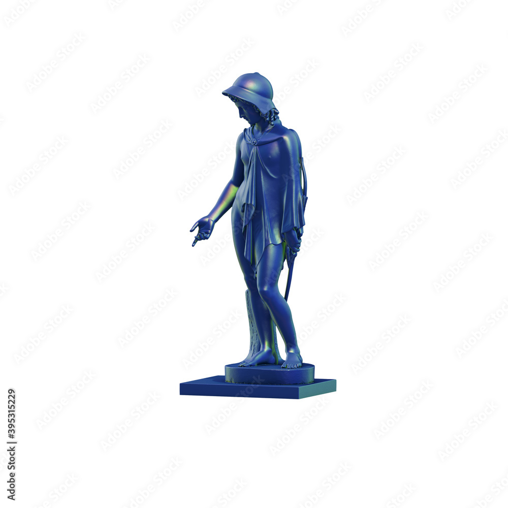 Fototapete a collection of sculptures made in neon style on a black background for your design ideas. 3d render