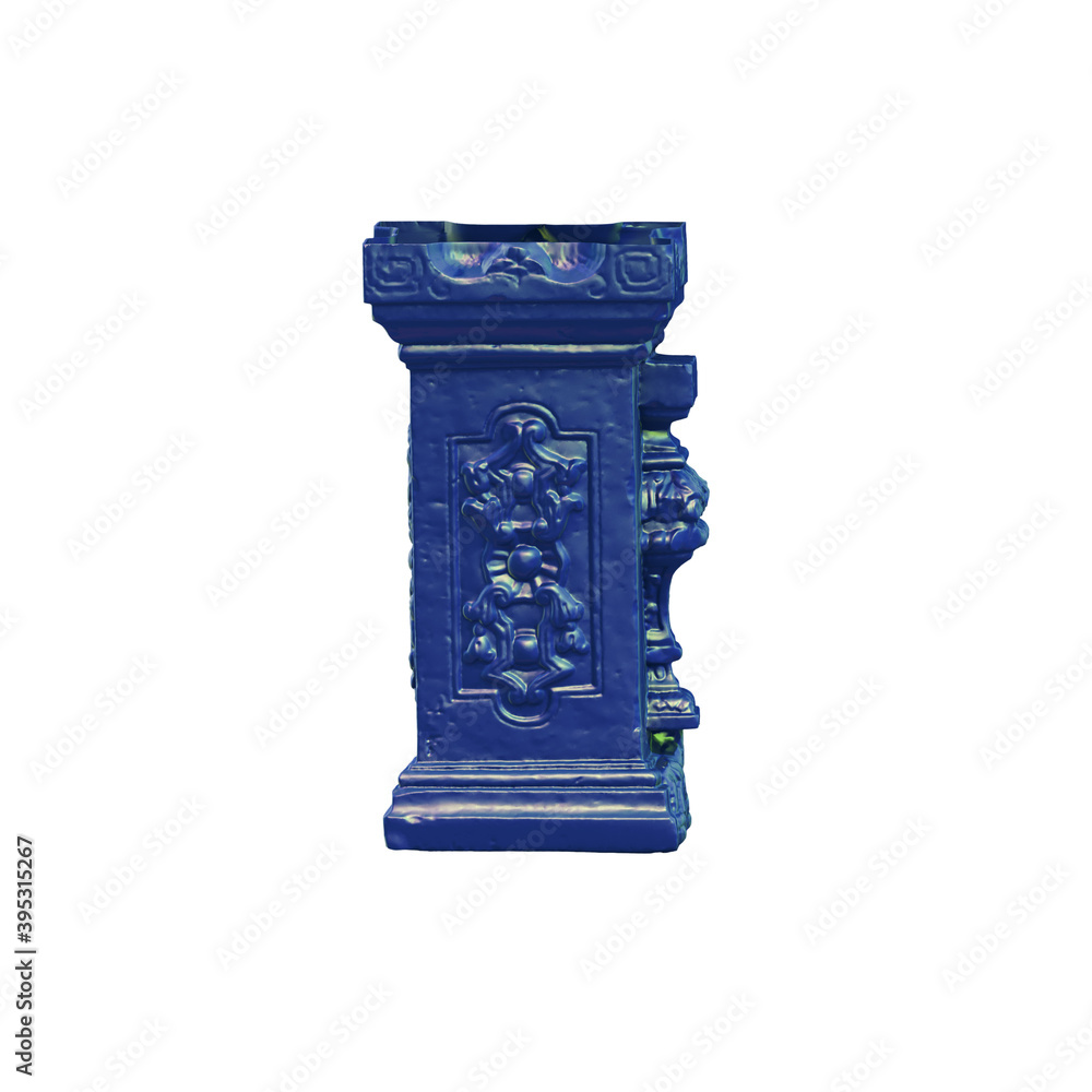 Fototapete a collection of sculptures made in neon style on a black background for your design ideas. 3d render