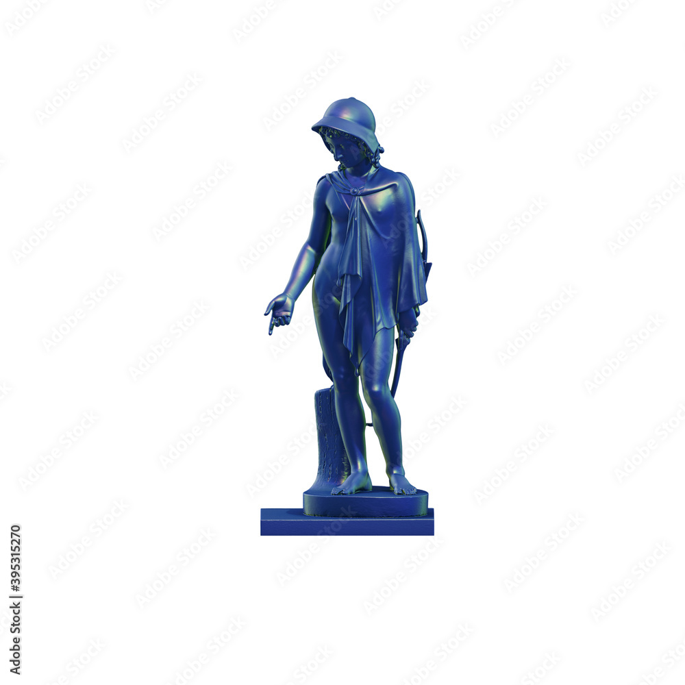 Fototapete a collection of sculptures made in neon style on a black background for your design ideas. 3d render