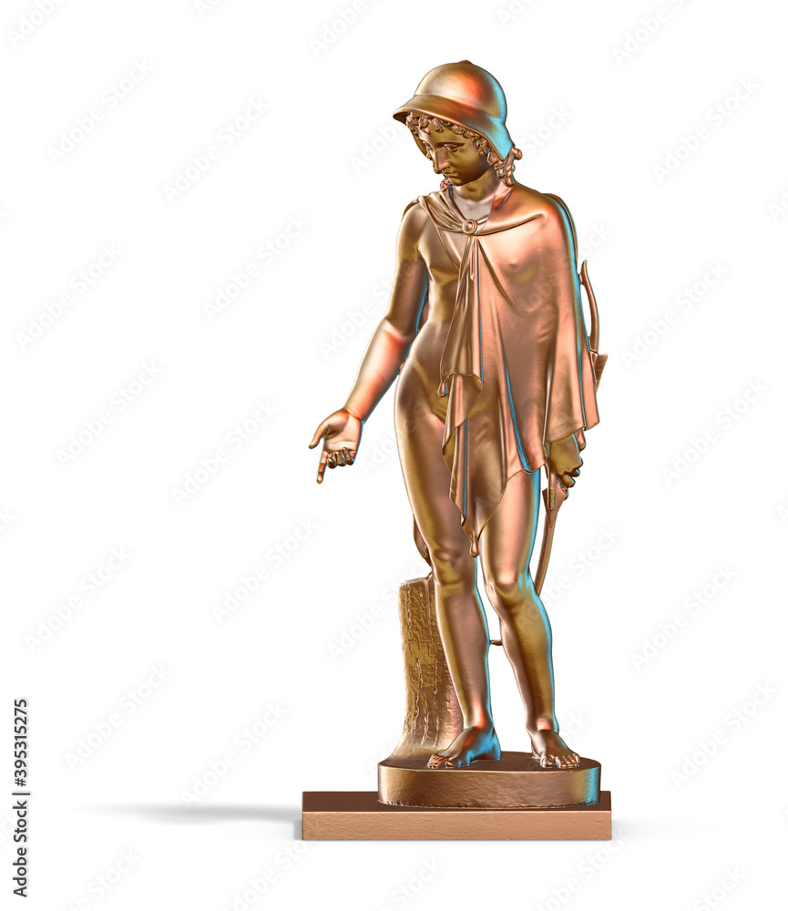 Fototapete a collection of sculptures made in neon style on a black background for your design ideas. 3d render