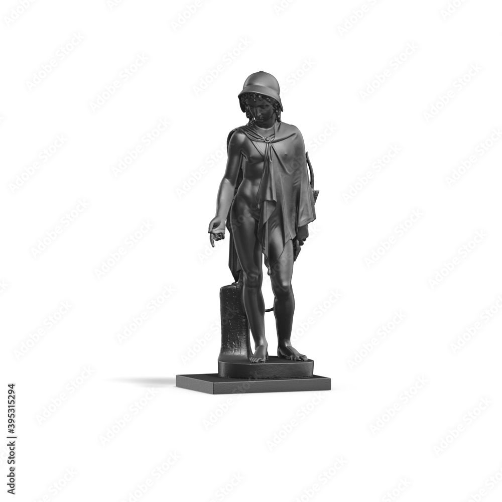 Fototapete a collection of sculptures made in neon style on a black background for your design ideas. 3d render